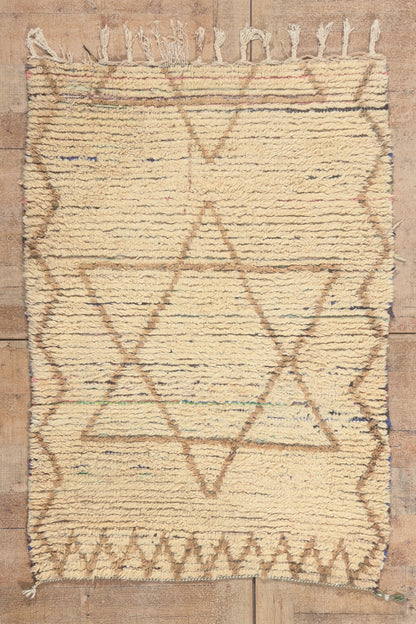 3 x 5 - Ivory Vintage Azilal Moroccan Rug - 22009