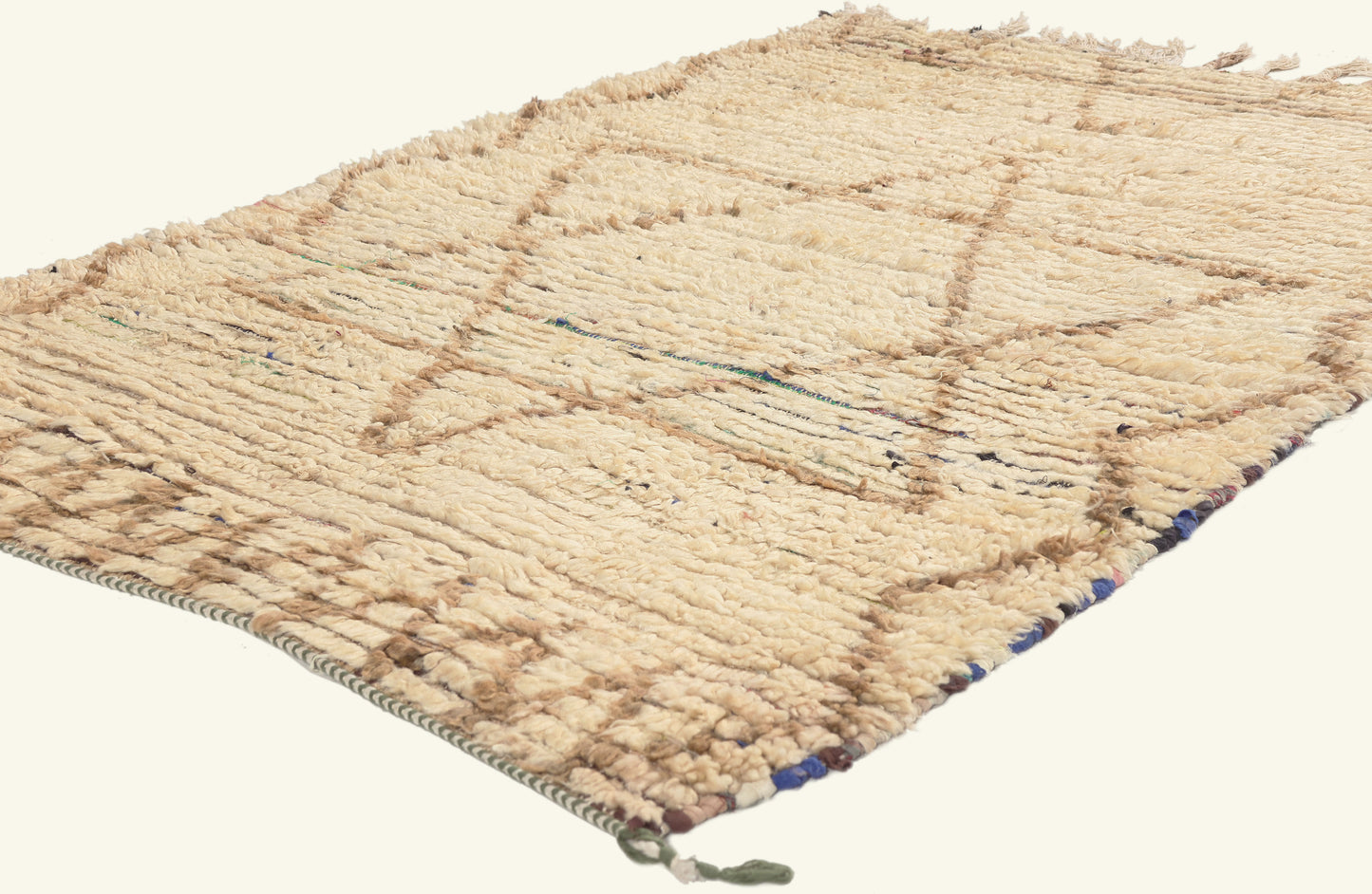 3 x 5 - Ivory Vintage Azilal Moroccan Rug - 22009