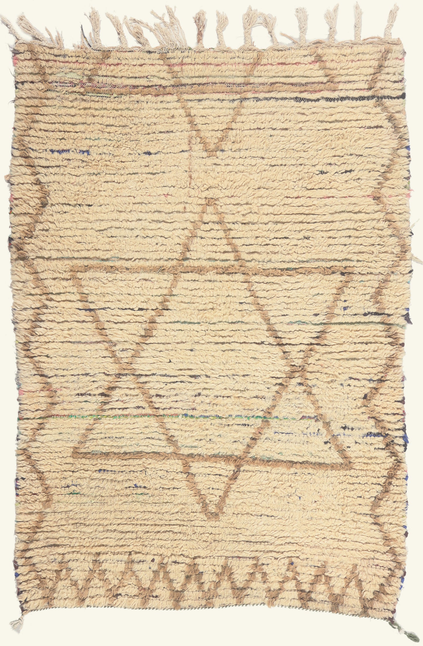3 x 5 - Ivory Vintage Azilal Moroccan Rug - 22009