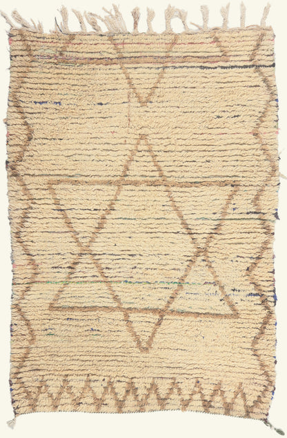 3 x 5 - Ivory Vintage Azilal Moroccan Rug - 22009