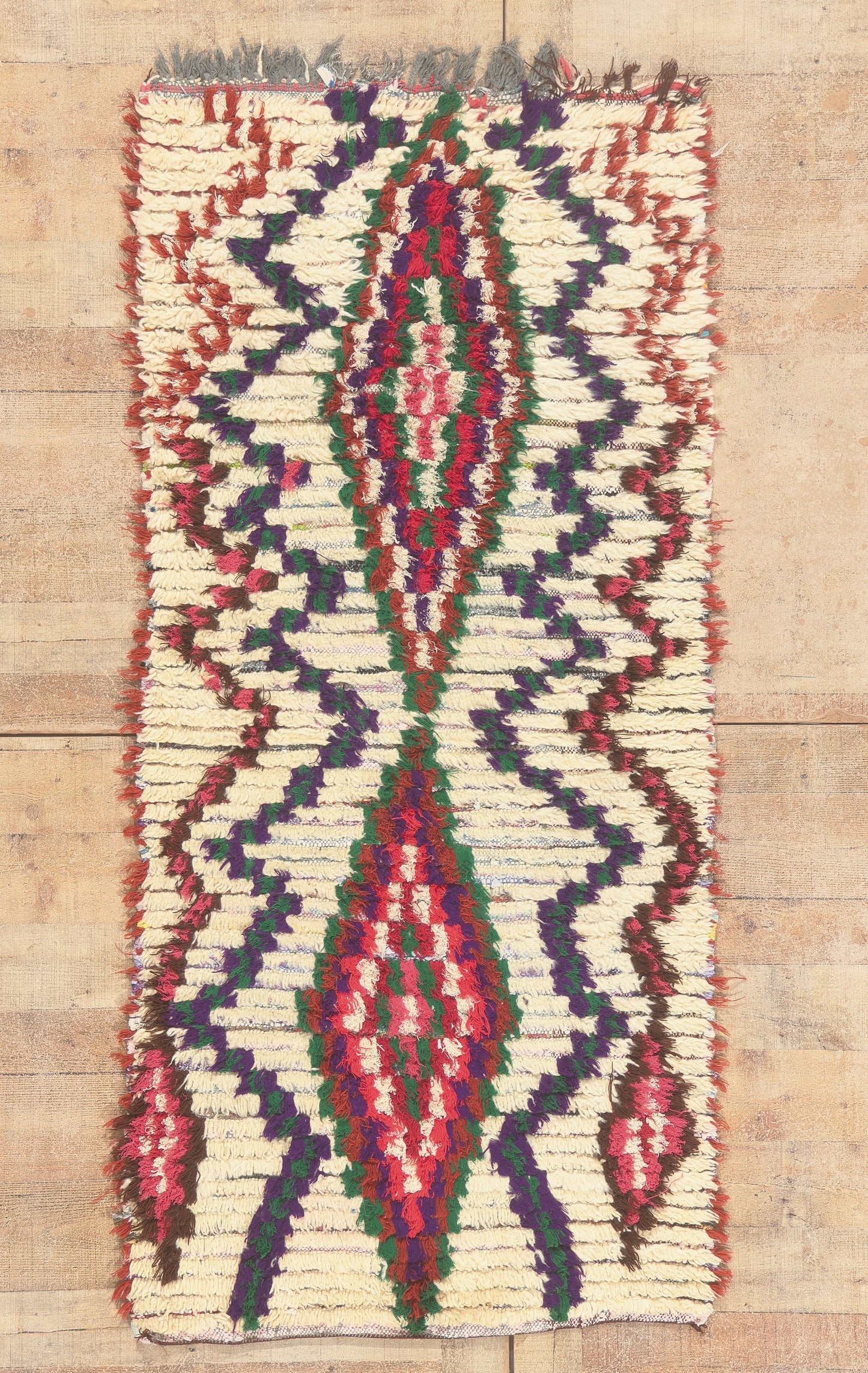 3 x 6 - Ivory Vintage Azilal Moroccan Rug - 22010