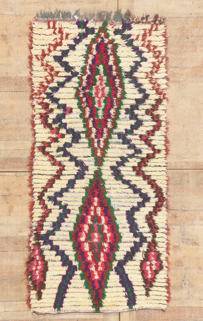 3 x 6 - Ivory Vintage Azilal Moroccan Rug - 22010