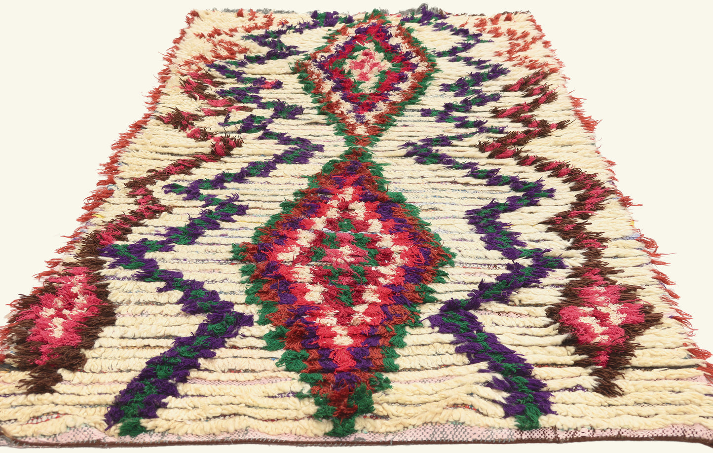 3 x 6 - Ivory Vintage Azilal Moroccan Rug - 22010