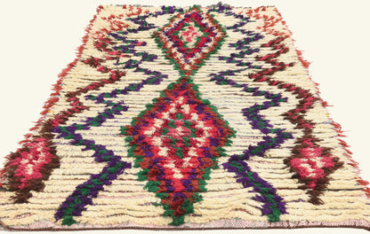 3 x 6 - Ivory Vintage Azilal Moroccan Rug - 22010