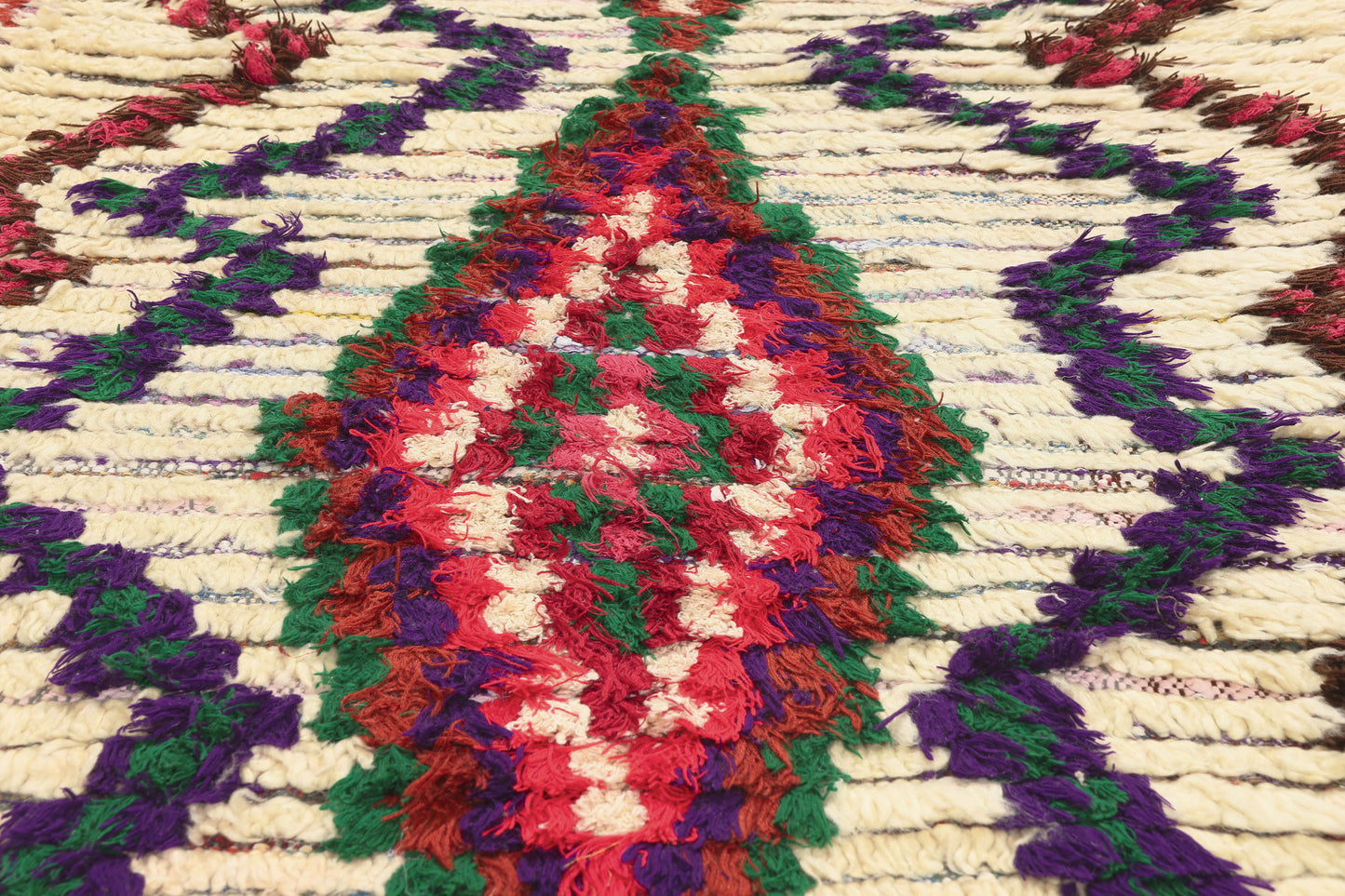 3 x 6 - Ivory Vintage Azilal Moroccan Rug - 22010