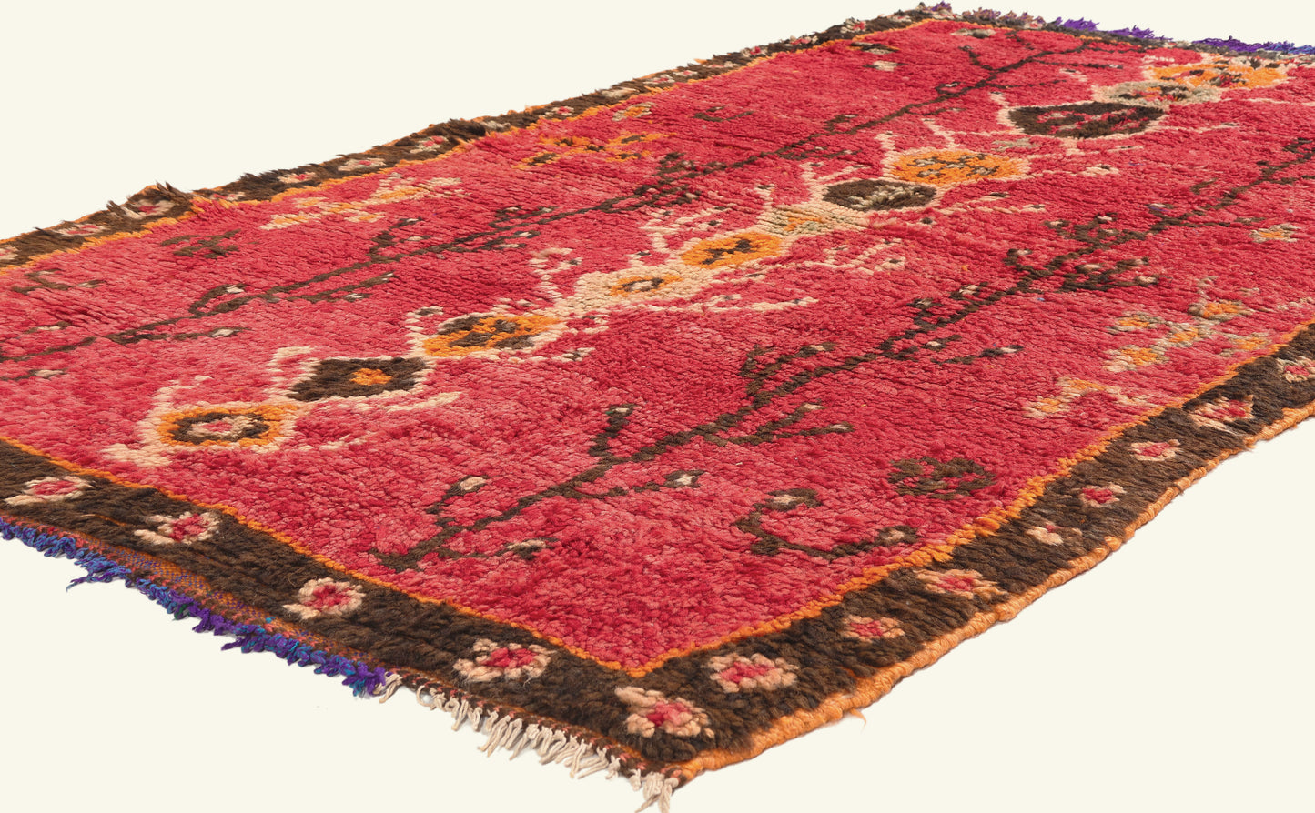 4 x 7 - Red Vintage Boujad Moroccan Rug - 22011