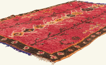 4 x 7 - Red Vintage Boujad Moroccan Rug - 22011