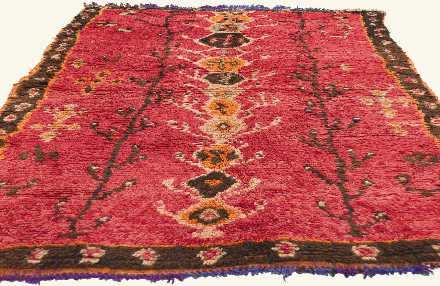 4 x 7 - Red Vintage Boujad Moroccan Rug - 22011