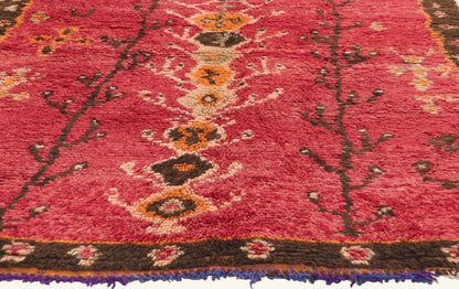 4 x 7 - Red Vintage Boujad Moroccan Rug - 22011