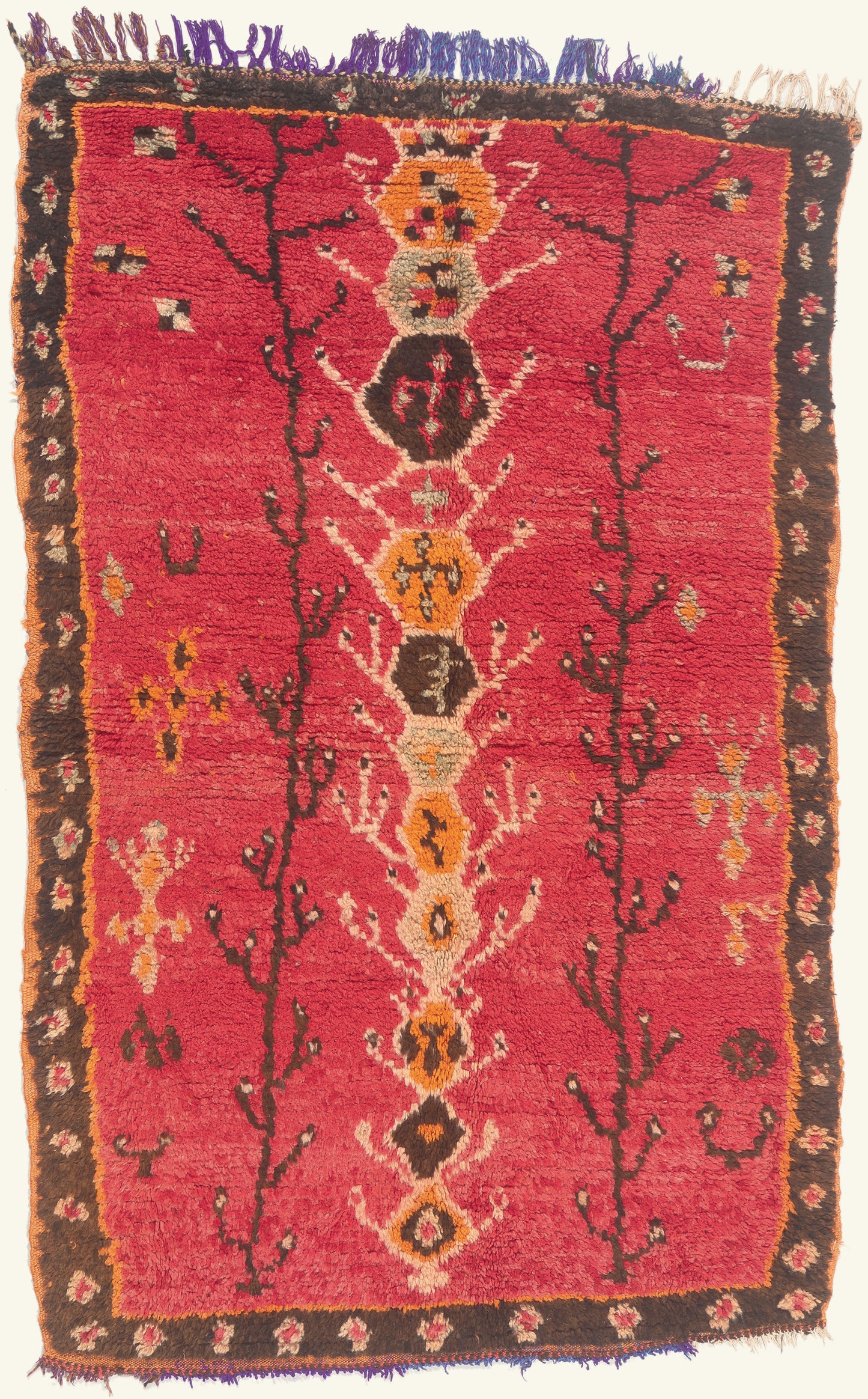 4 x 7 - Red Vintage Boujad Moroccan Rug - 22011