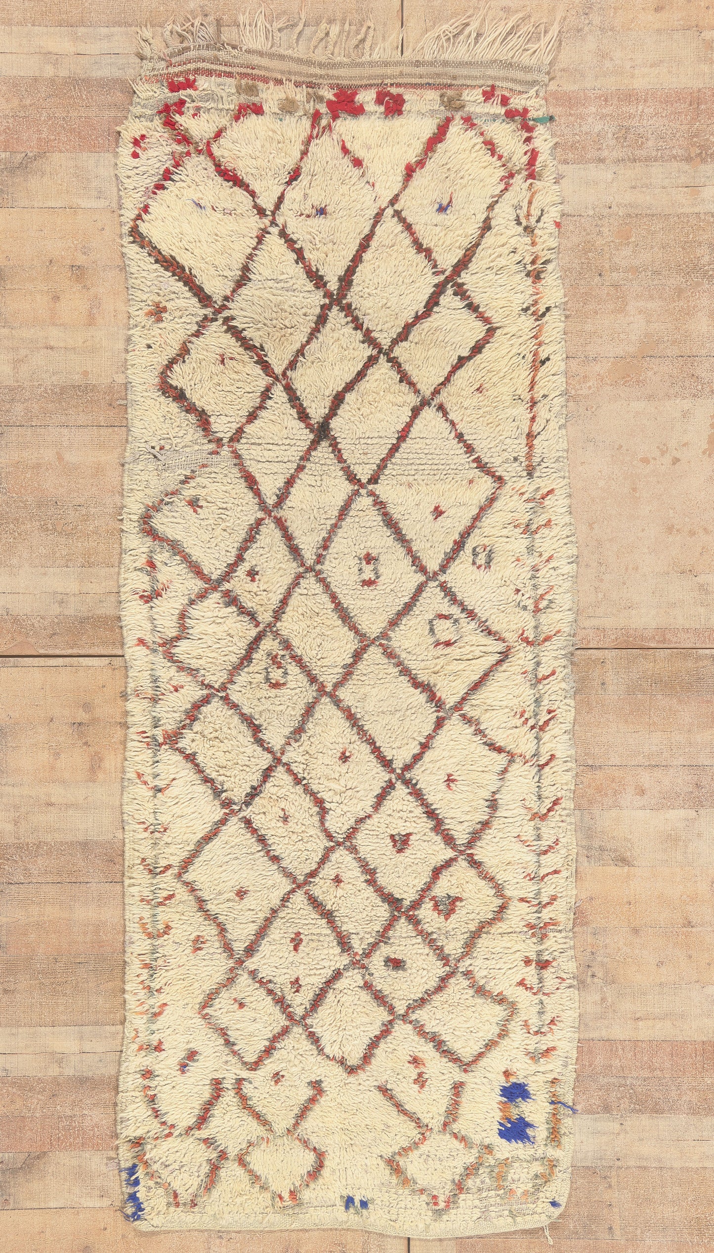 3 x 9 - Ivory Vintage Azilal Moroccan Rug - 22012