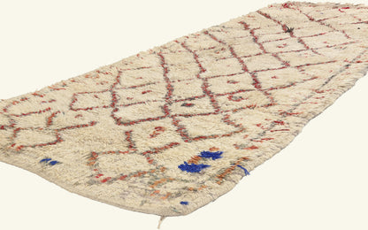 3 x 9 - Ivory Vintage Azilal Moroccan Rug - 22012