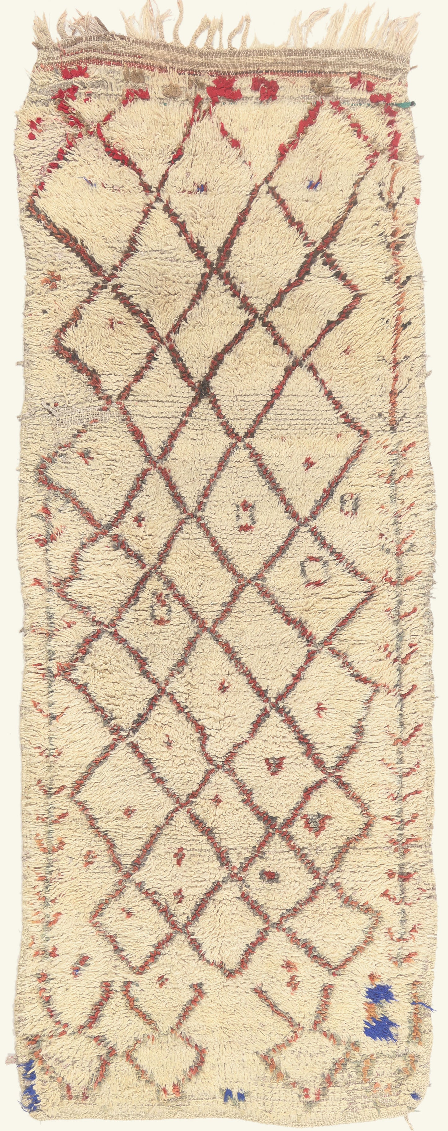 3 x 9 - Ivory Vintage Azilal Moroccan Rug - 22012