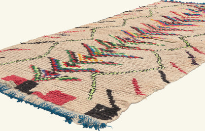 4 x 7 - Beige Vintage Azilal Moroccan Rug - 22013
