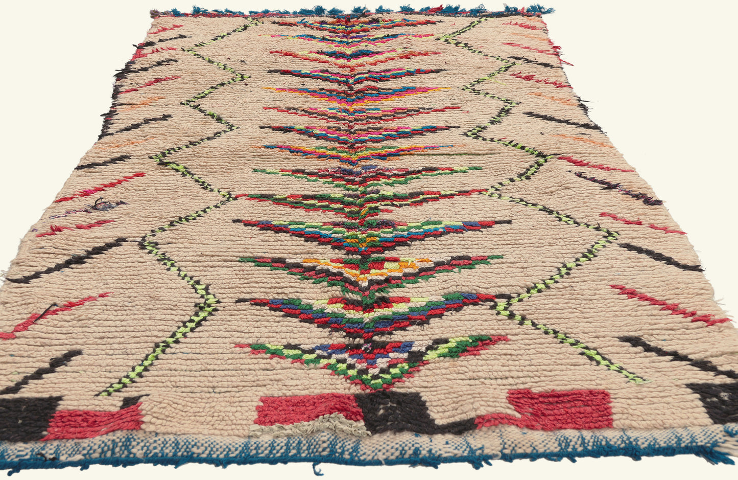 4 x 7 - Beige Vintage Azilal Moroccan Rug - 22013