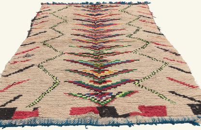 4 x 7 - Beige Vintage Azilal Moroccan Rug - 22013