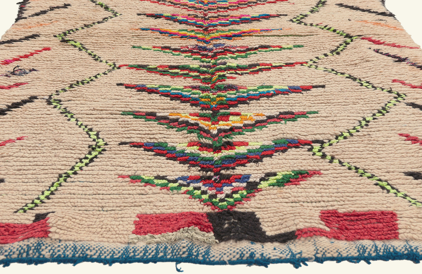 4 x 7 - Beige Vintage Azilal Moroccan Rug - 22013