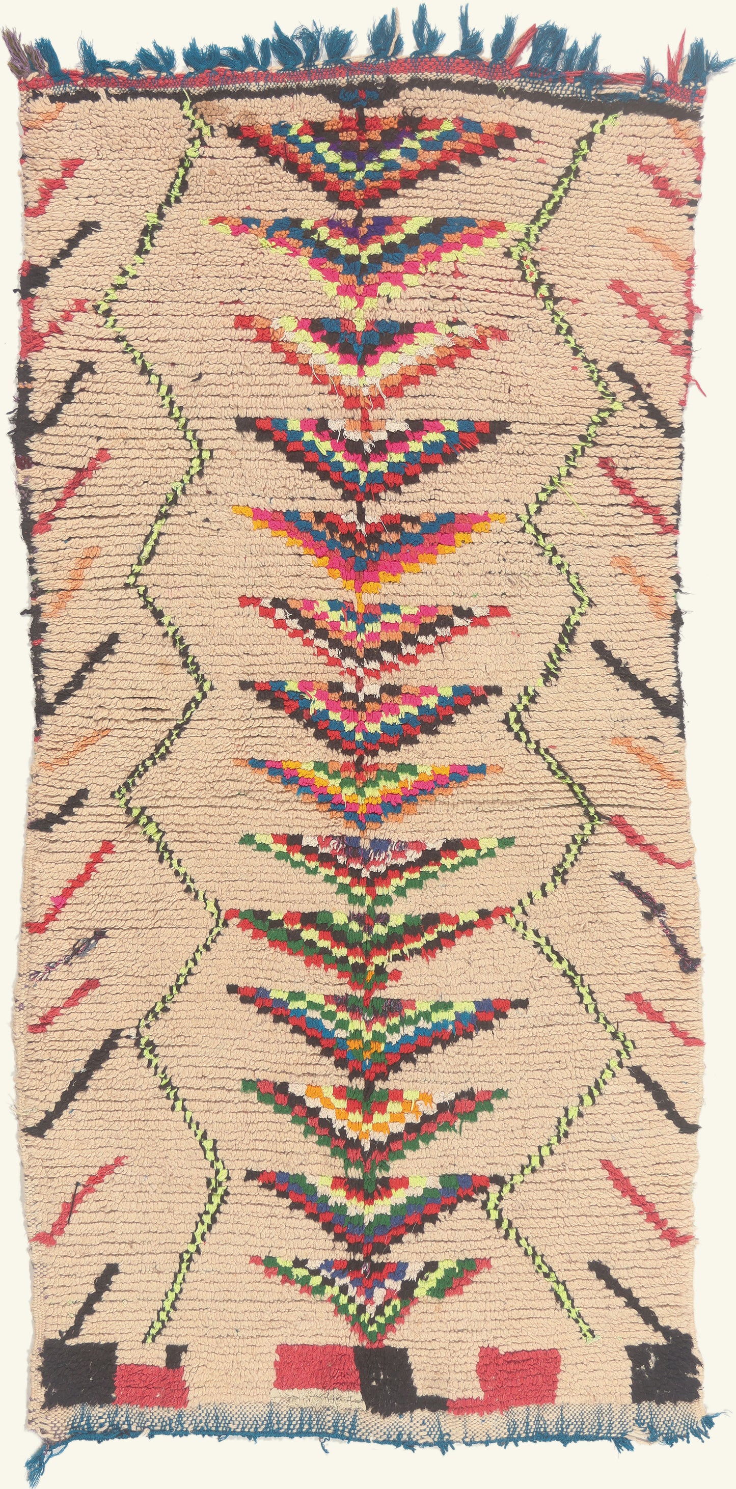 4 x 7 - Beige Vintage Azilal Moroccan Rug - 22013