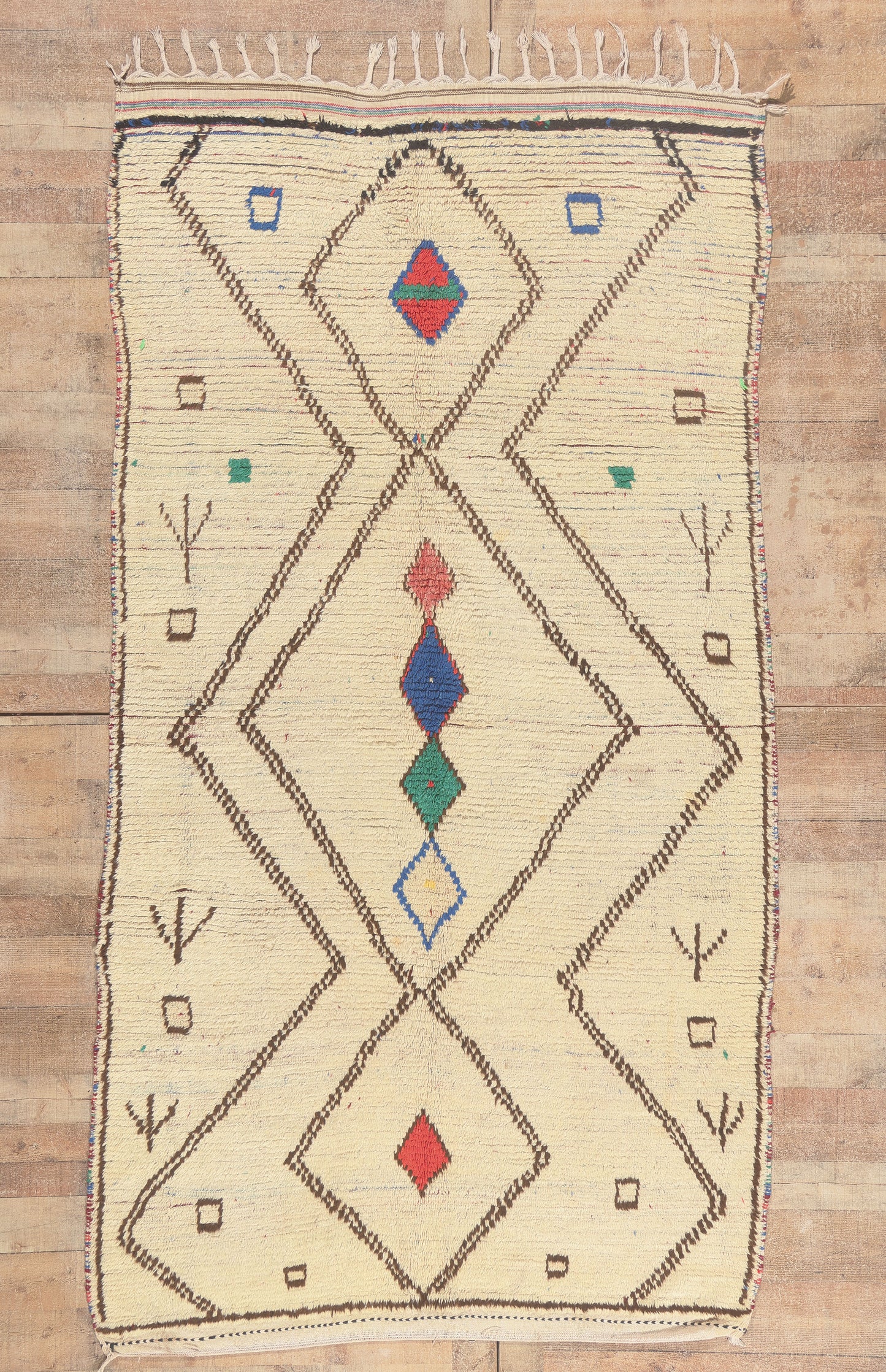 5 x 9 - Ivory Vintage Azilal Moroccan Rug - 22014