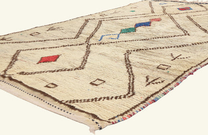 5 x 9 - Ivory Vintage Azilal Moroccan Rug - 22014