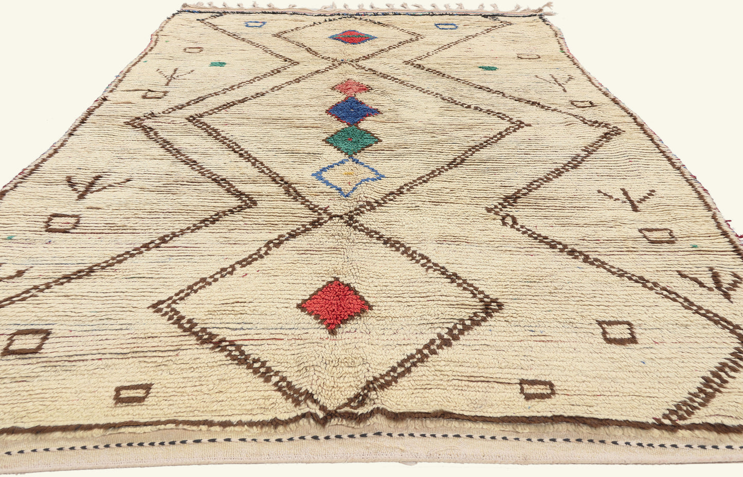 5 x 9 - Ivory Vintage Azilal Moroccan Rug - 22014