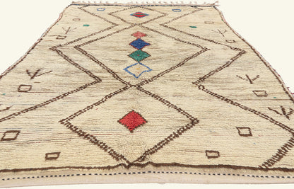 5 x 9 - Ivory Vintage Azilal Moroccan Rug - 22014