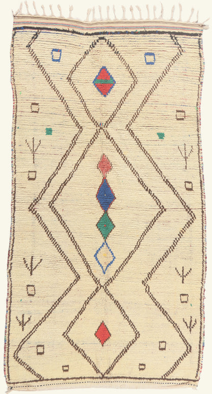 5 x 9 - Ivory Vintage Azilal Moroccan Rug - 22014