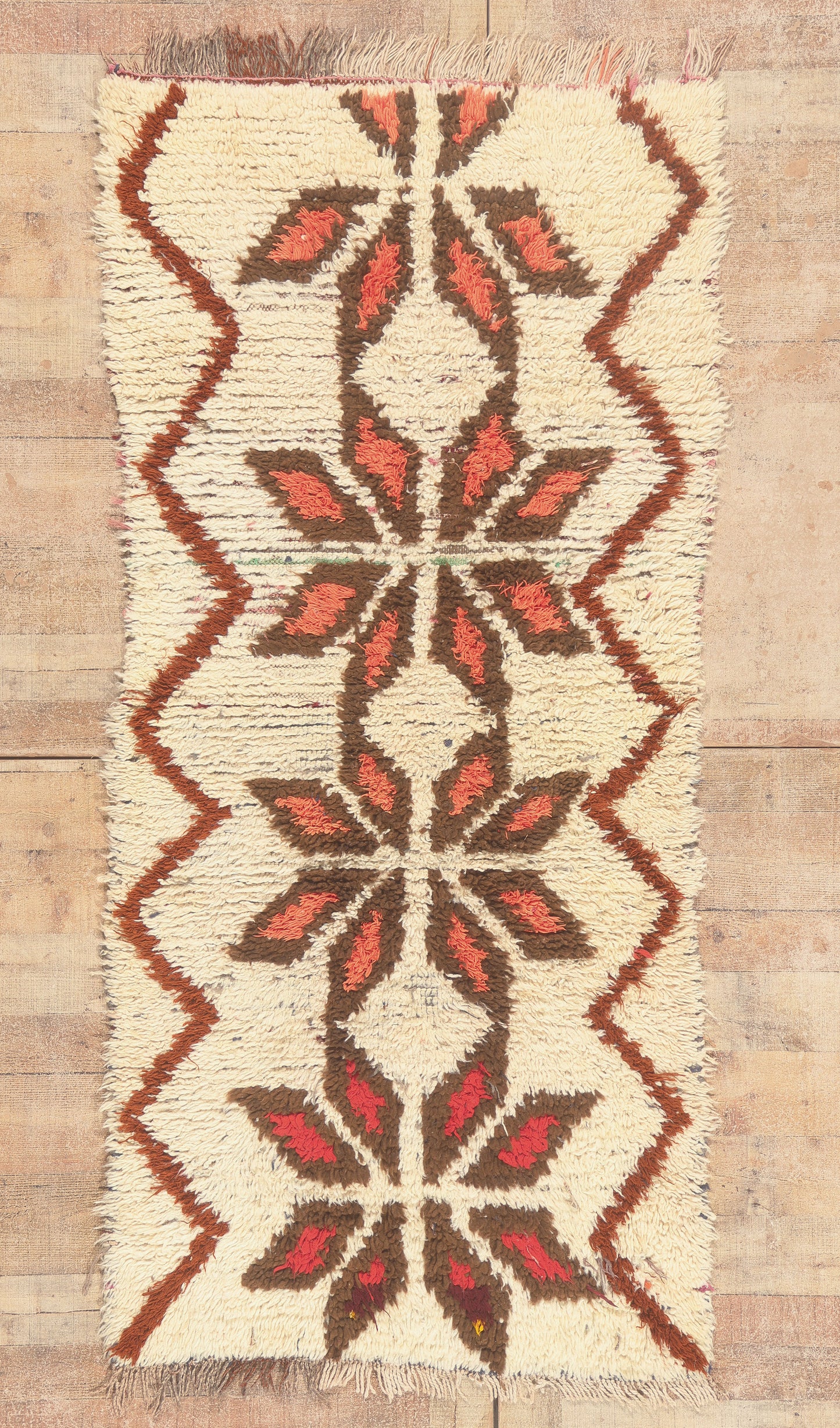 3 x 7 - Ivory Vintage Azilal Moroccan Rug - 22015