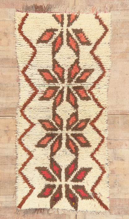 3 x 7 - Ivory Vintage Azilal Moroccan Rug - 22015