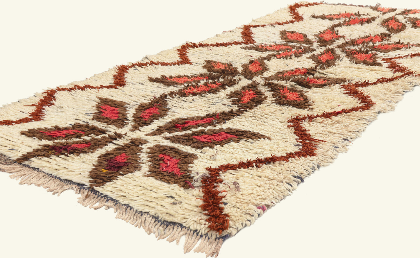 3 x 7 - Ivory Vintage Azilal Moroccan Rug - 22015