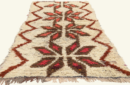 3 x 7 - Ivory Vintage Azilal Moroccan Rug - 22015
