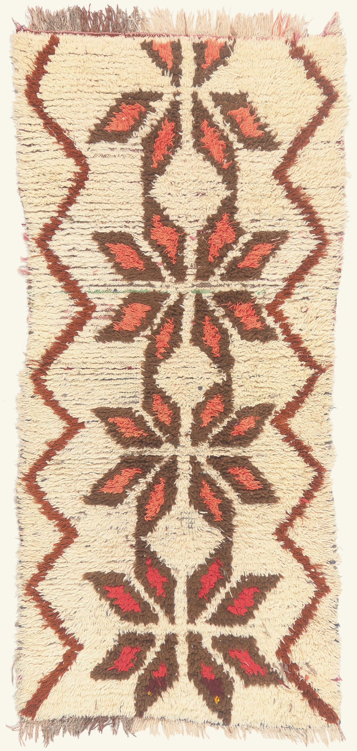 3 x 7 - Ivory Vintage Azilal Moroccan Rug - 22015