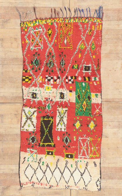 4 x 8 - Red Vintage Boujad Moroccan Rug - 22017