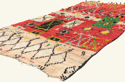 4 x 8 - Red Vintage Boujad Moroccan Rug - 22017