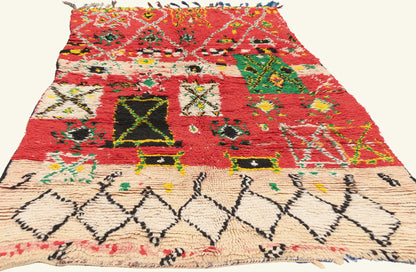 4 x 8 - Red Vintage Boujad Moroccan Rug - 22017