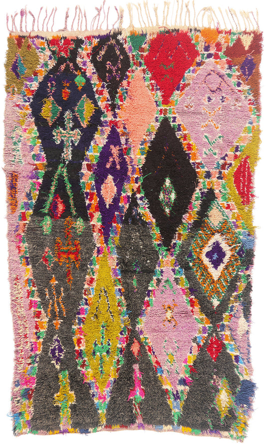 5 x 8 - Multicolor Vintage Azilal Moroccan Rug - 22018