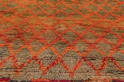 5 x 7 - Orange Vintage Boujad Moroccan Rug - 22019