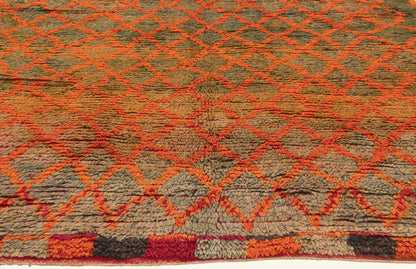 5 x 7 - Orange Vintage Boujad Moroccan Rug - 22019