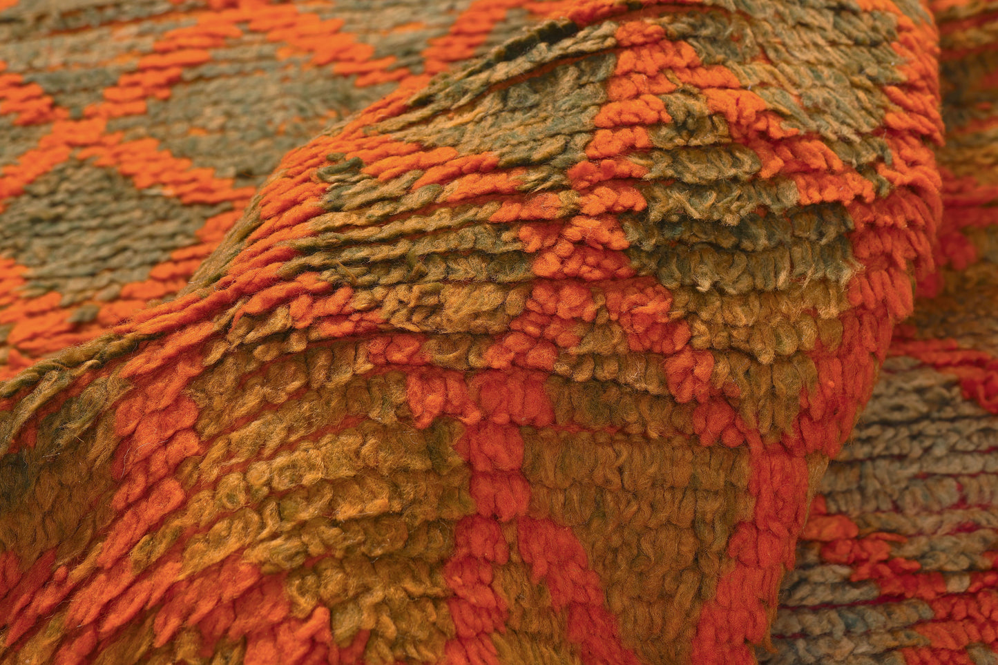 5 x 7 - Orange Vintage Boujad Moroccan Rug - 22019