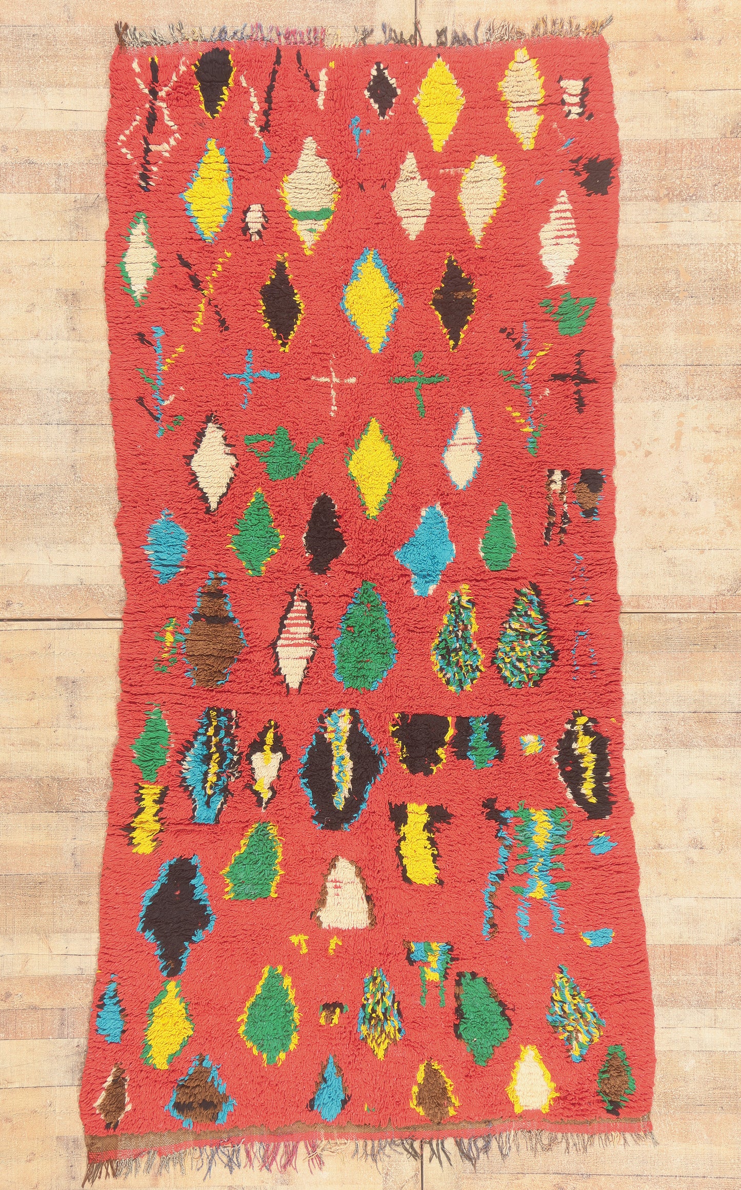 5 x 10 - Red Vintage Boujad Moroccan Rug - 22020
