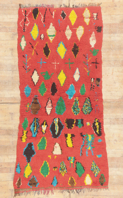 5 x 10 - Red Vintage Boujad Moroccan Rug - 22020