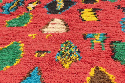 5 x 10 - Red Vintage Boujad Moroccan Rug - 22020
