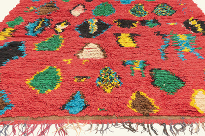 5 x 10 - Red Vintage Boujad Moroccan Rug - 22020