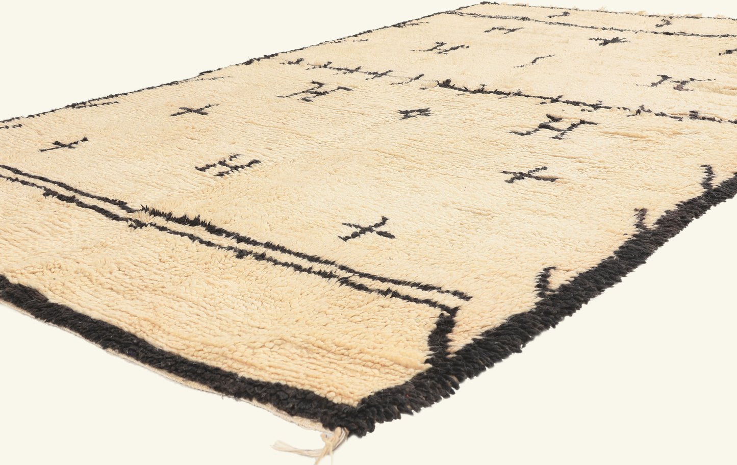 6 x 9 - Ivory Vintage Azilal Moroccan Rug - 22021