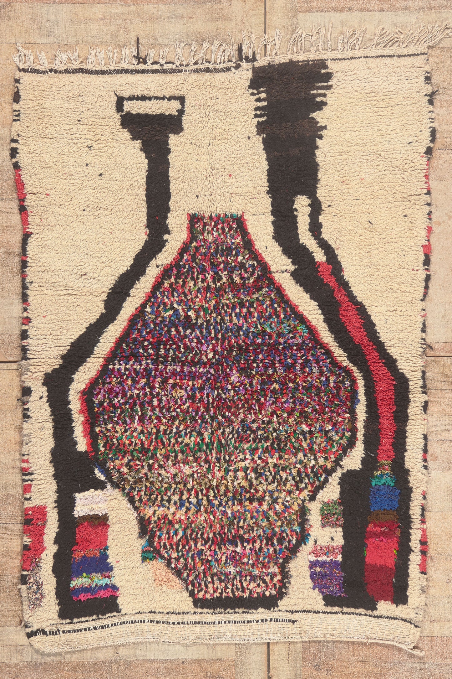 4 x 6 - Ivory Vintage Azilal Moroccan Rug - 22023