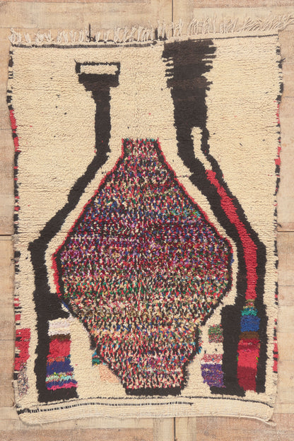 4 x 6 - Ivory Vintage Azilal Moroccan Rug - 22023