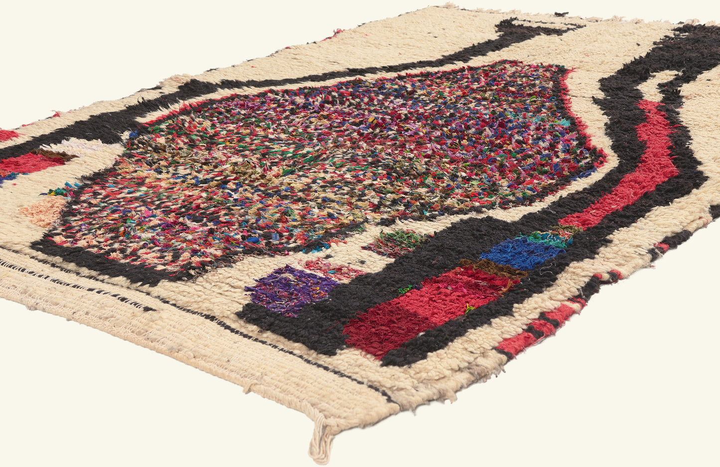 4 x 6 - Ivory Vintage Azilal Moroccan Rug - 22023