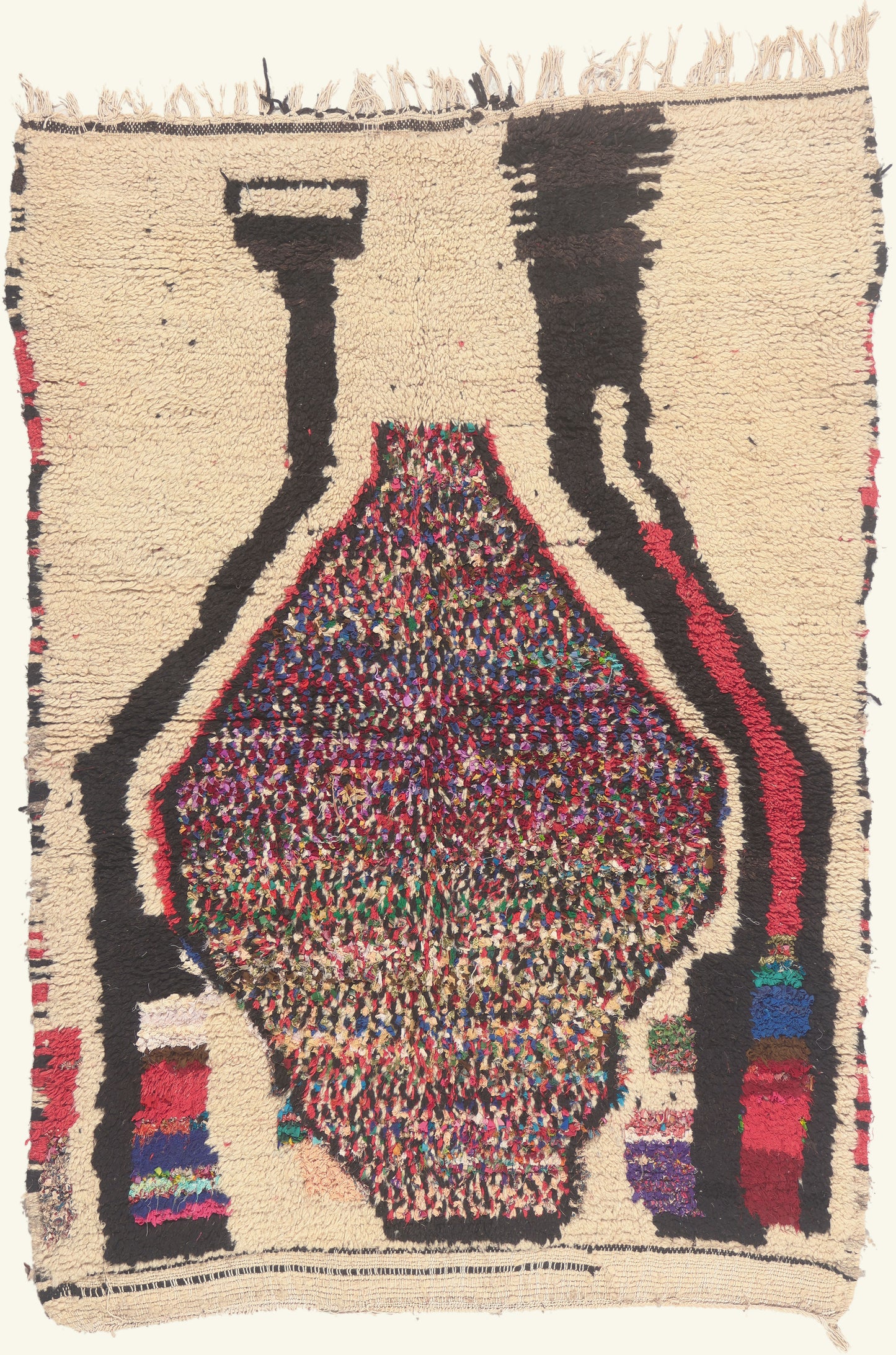4 x 6 - Ivory Vintage Azilal Moroccan Rug - 22023
