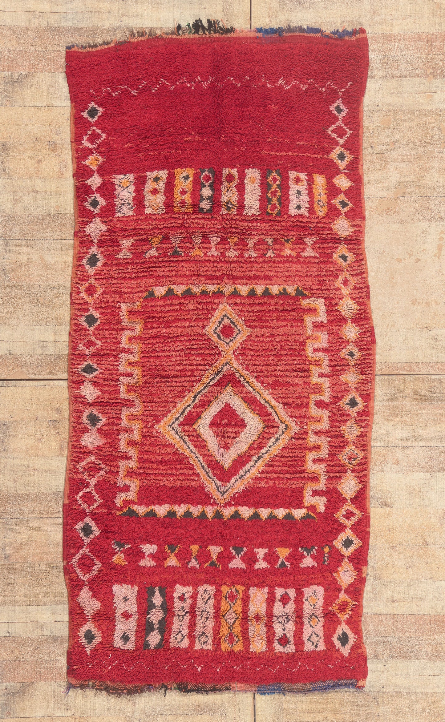 4 x 8 - Red Vintage Boujad Moroccan Rug - 22025