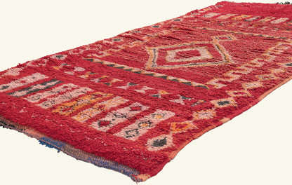 4 x 8 - Red Vintage Boujad Moroccan Rug - 22025